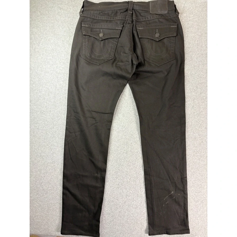 True Religion Geno Relaxed Slim Black Jeans Mens 30 Stretch MDAE08N41C